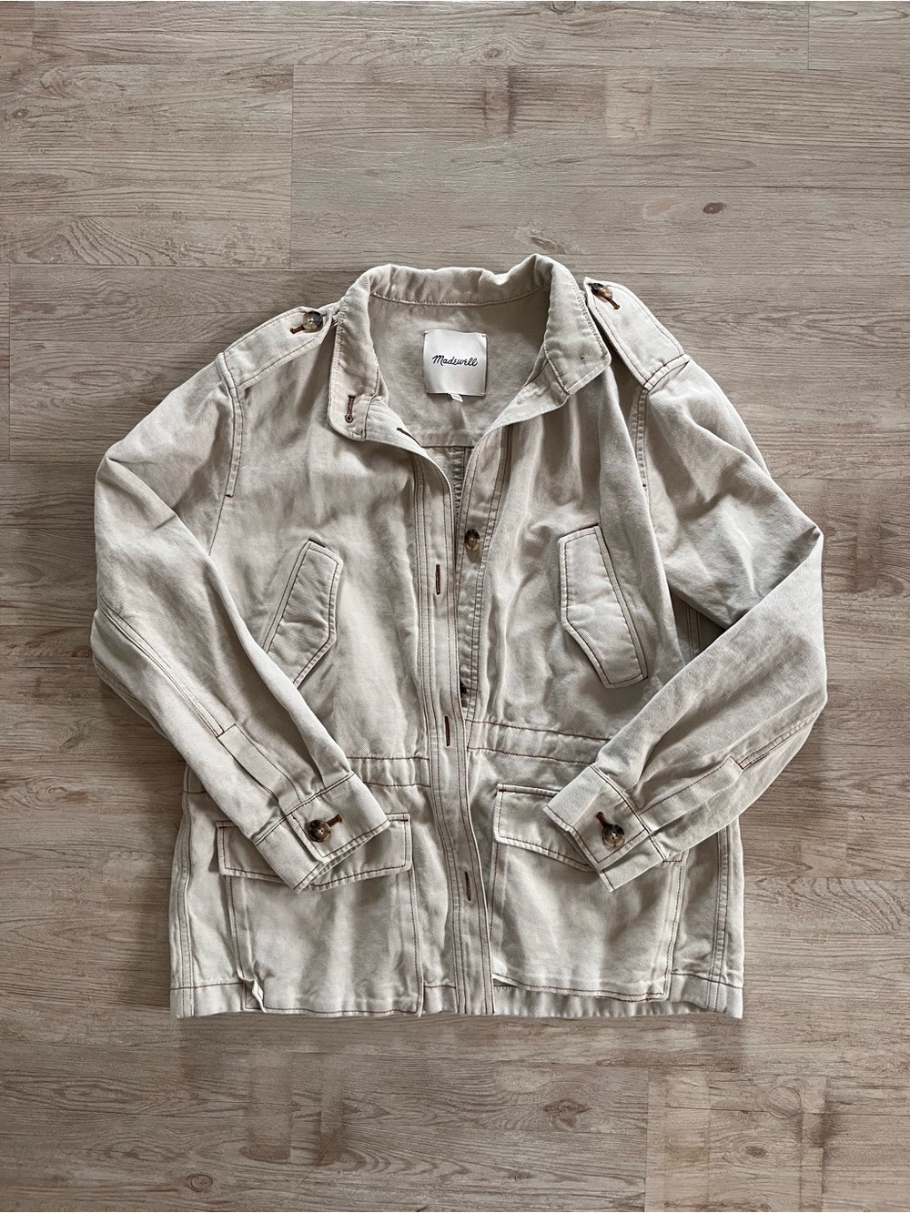 Madewell Beige Button-Front Jacket